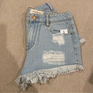 Light Blue distressed shorts